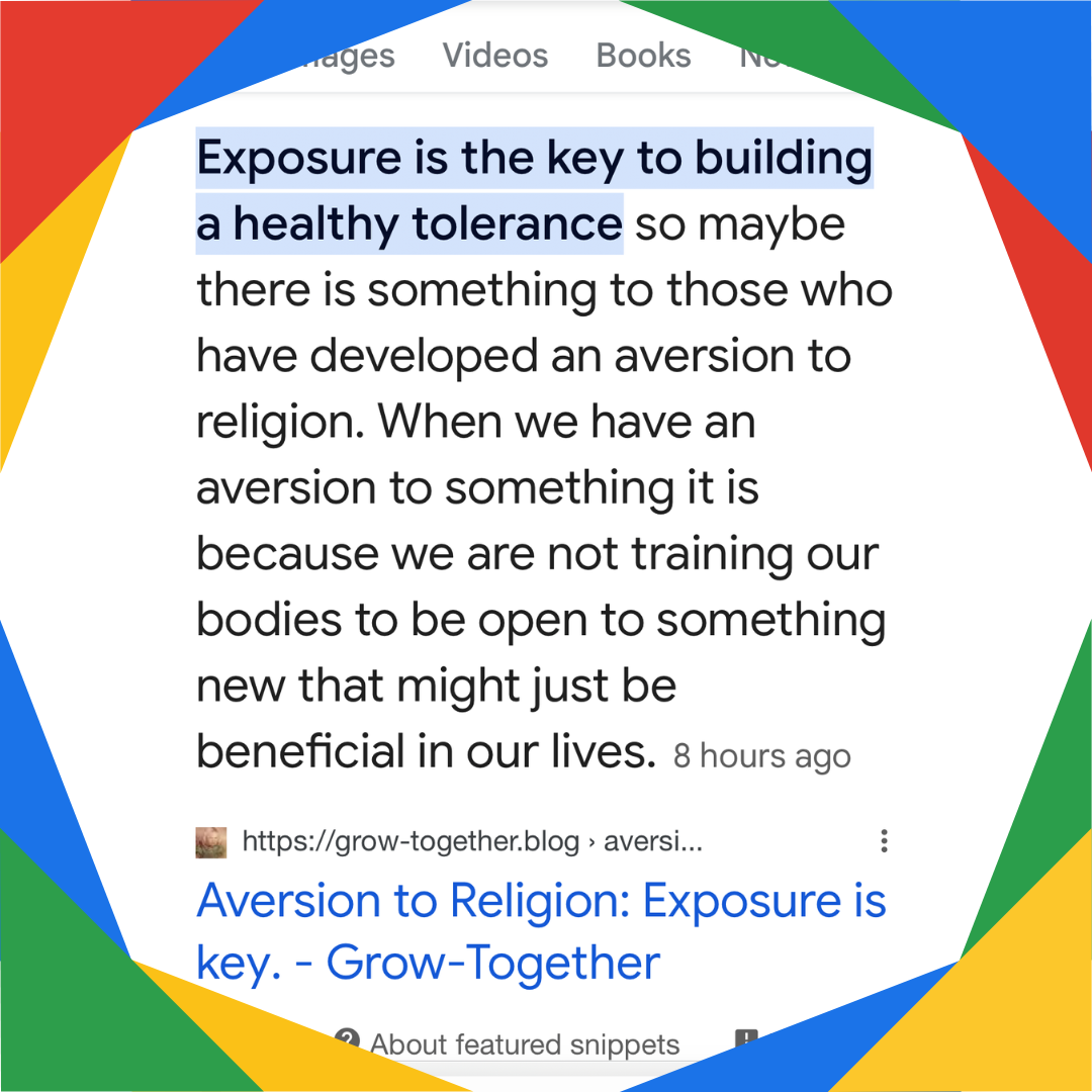 Aversion to Religion: Exposure is key.